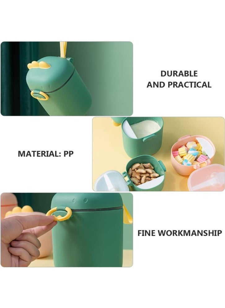 CLENEA Formula Dispenser with Scoop, Dinosaur Formula Container Portable Milk Powder Storage Box with Handle Fruit Snack Food Holder for Travel Outdoor (L) - Image 2